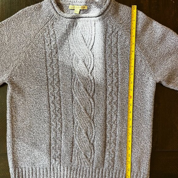 Carolyn Taylor Vintage Purple Cable Knit Sweater Size Large - Picture 4 of 5